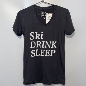 Ski. Drink. Sleep. Text Tee by Luciana